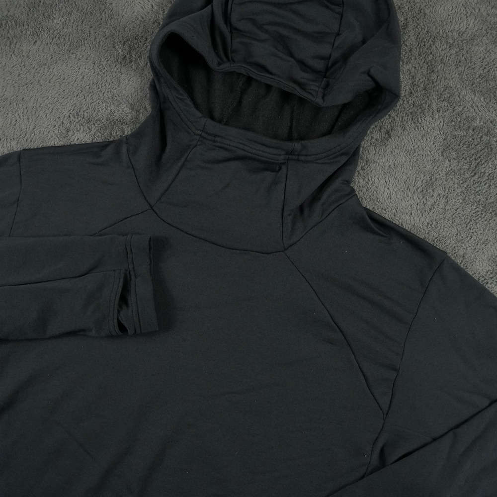 Janji Hoodie Men Size M Black Performance Scuba Hood Thumbhole Running Top